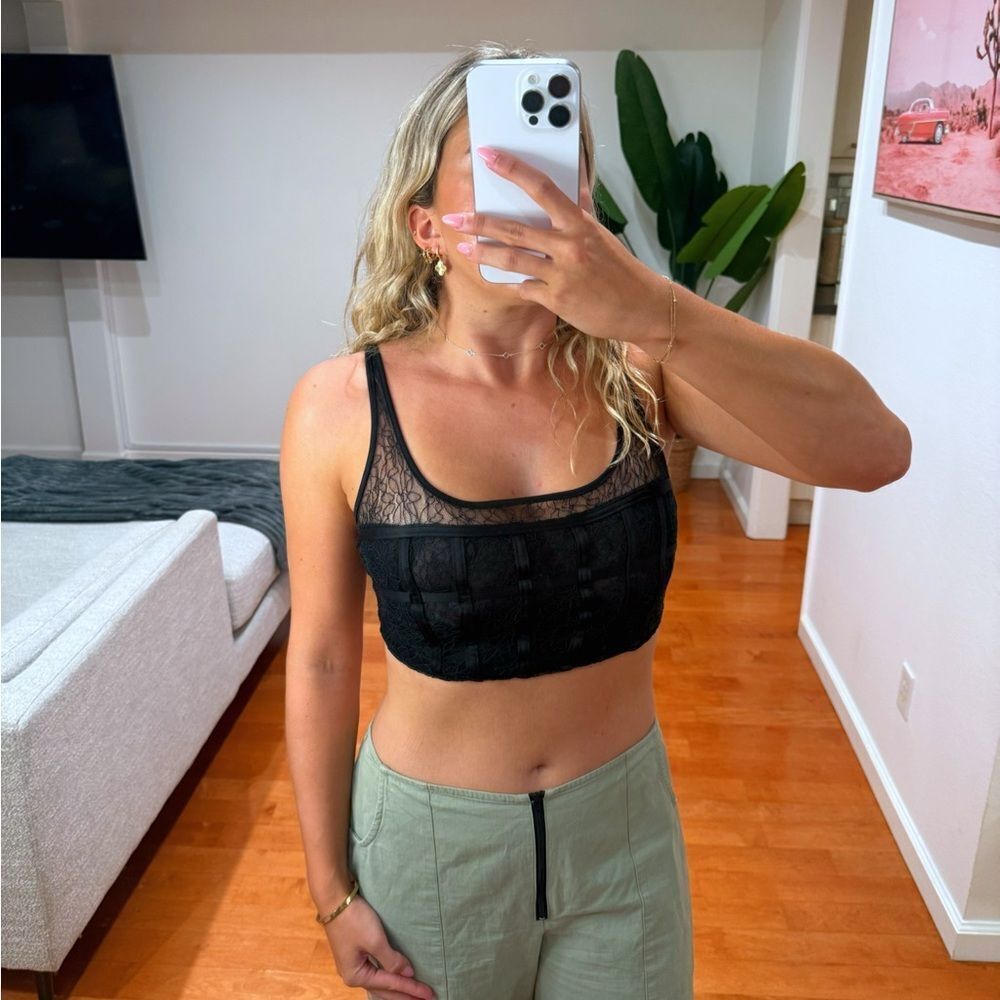 Missguided Black Lace Top